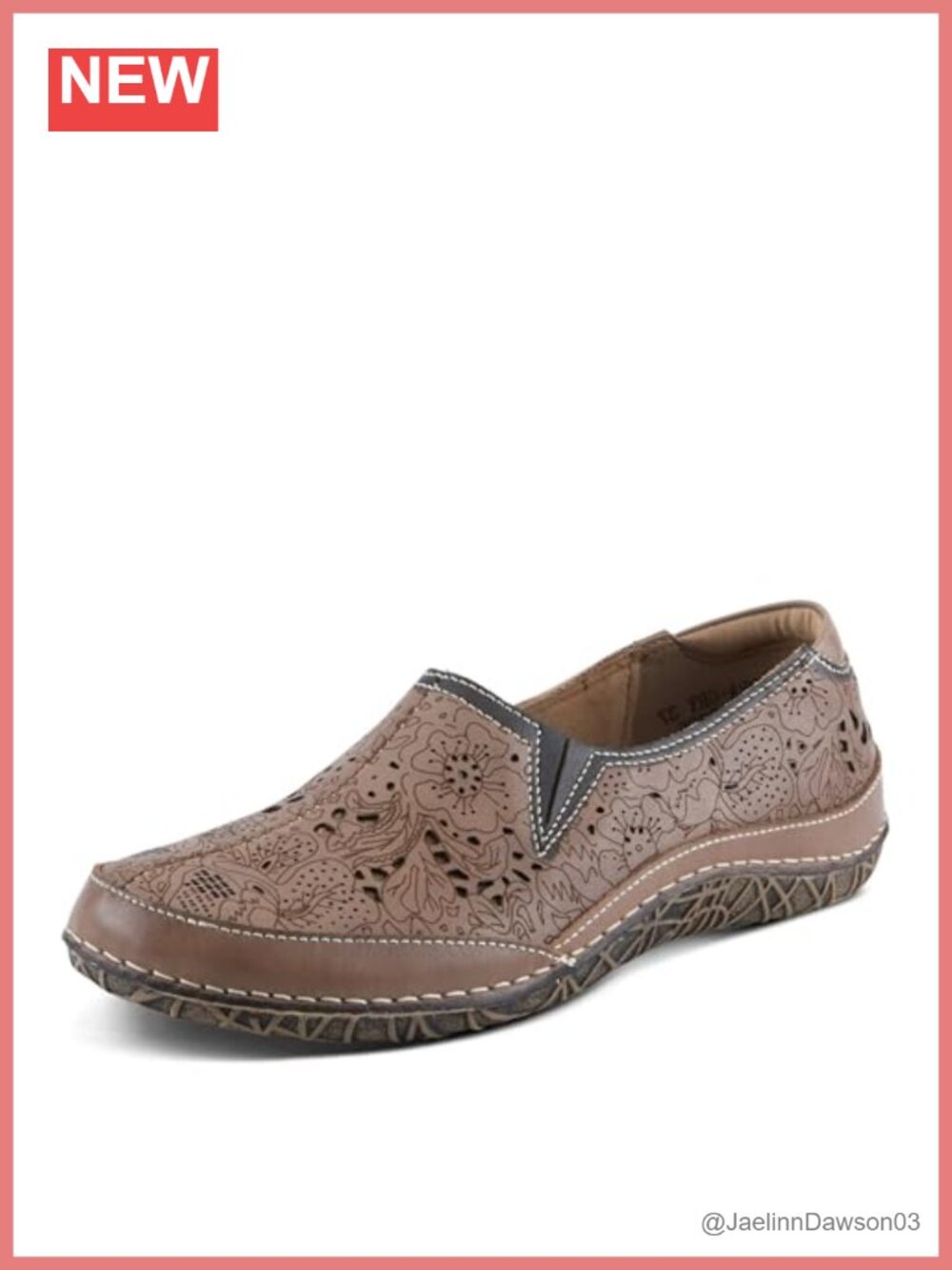 Hand Painted Leather Loafer Slip On Flats Whip Stitch